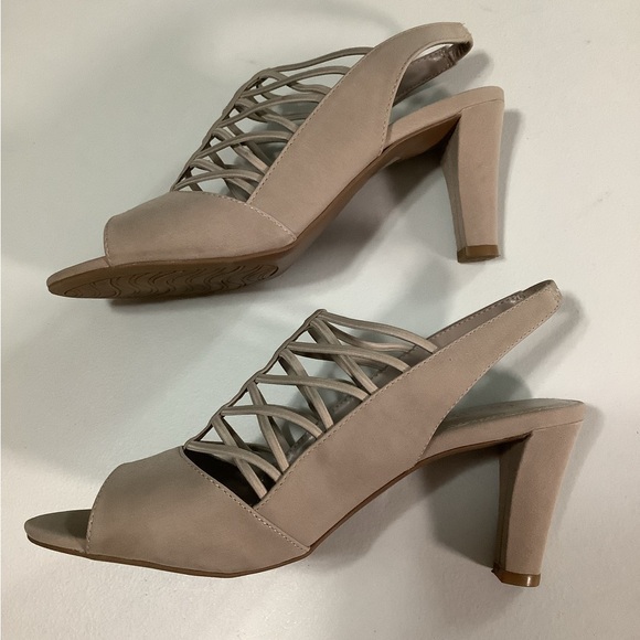 Luca Ferri peep toe sling back heeled sandals - Picture 4 of 10